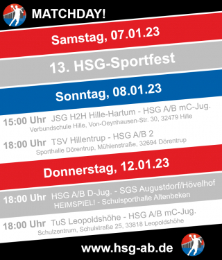 HSG-Spielplan 07.-08. Jan.!