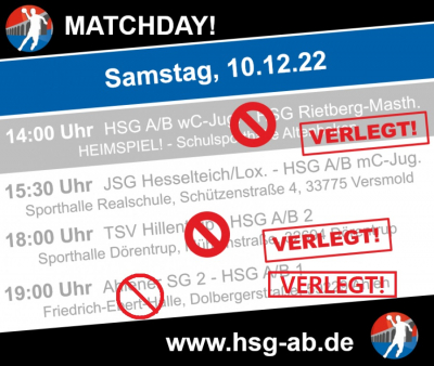UPDATE: HSG-Spielplan 10.-11. Dez.!