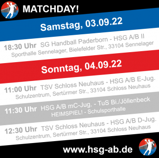 HSG-Spielplan 03./04. September