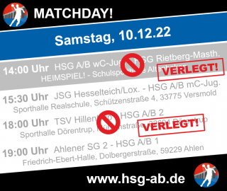 UPDATE: HSG-Spielplan 10.-11. Dez.!