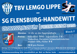 Lemgo vs. Flensburg! Kartenbestellung bis zum 11. Mai!